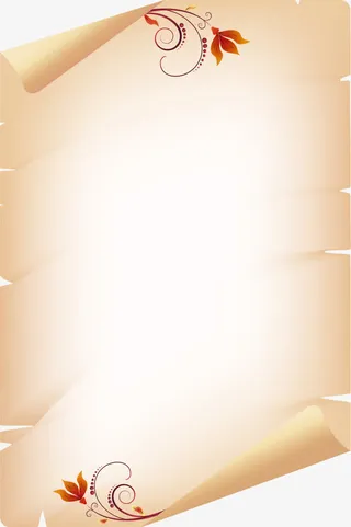 卡通精美卷轴纸张免抠