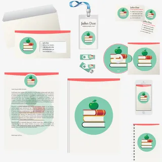 矢量教育模板文具免抠