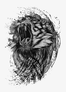 手绘的老虎免抠