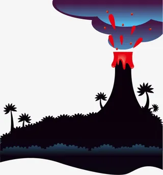 矢量卡通火山免抠