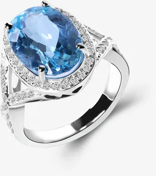 蓝宝石戒指七夕情人节免抠