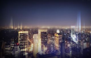 城市夜景霓虹灯平面广告高清