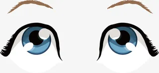 蓝色卡通表情包素材免抠