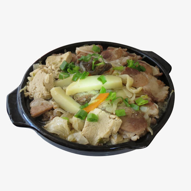 砂锅白菜粉条豆腐炖肉免抠