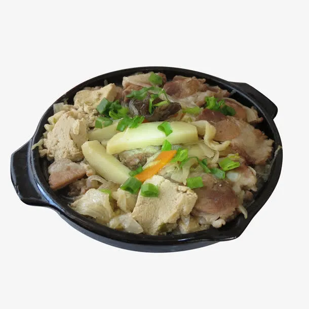 砂锅白菜粉条豆腐炖肉免抠
