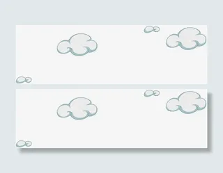 简约可爱手绘白云免抠