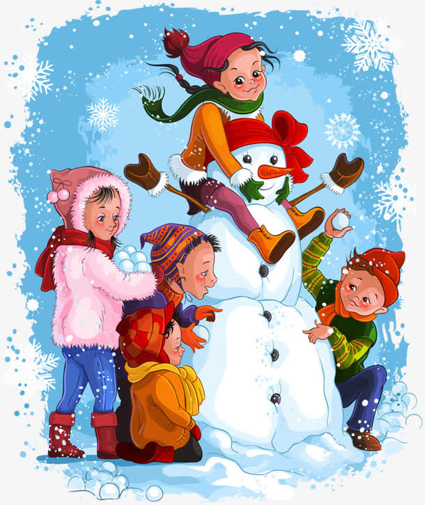 手绘雪人免抠