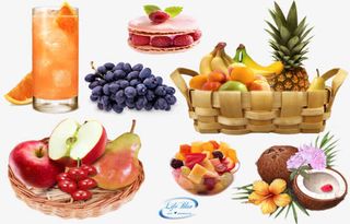 水果花篮png素材免抠