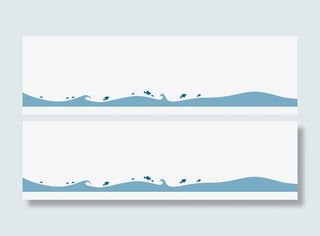 手绘蓝色小鱼免抠