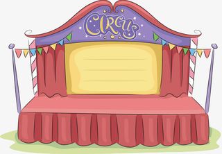 手绘马戏团露天舞台免扣免抠