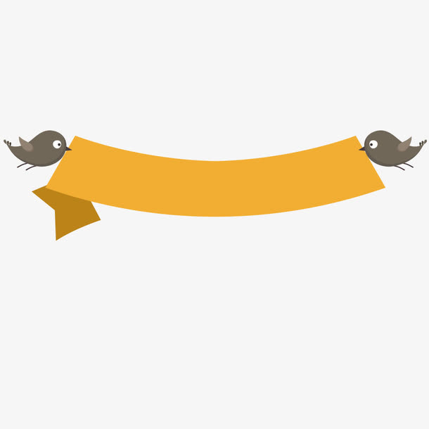 矢量小鸟横幅免抠