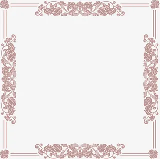 咖啡色花藤框架免抠