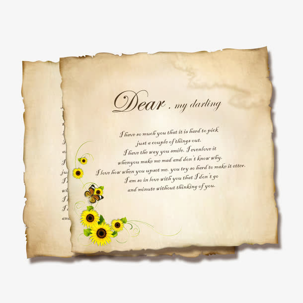 复古信纸免抠素材免抠