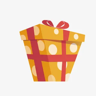 手绘卡通礼盒png免抠