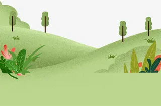 手绘踏青场景设计免抠