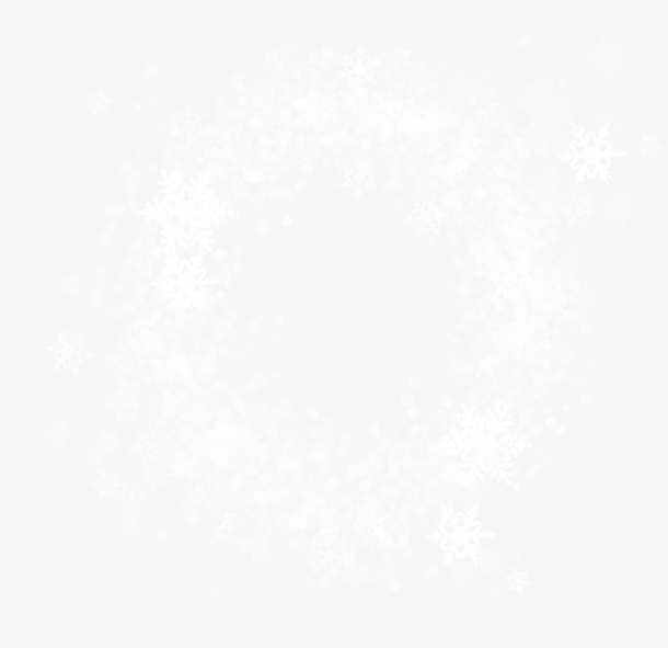 白色雪花圆环免抠