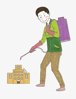 卡通消毒的男人PNG免抠