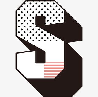 线条网点底纹立体英文字母S免抠免抠