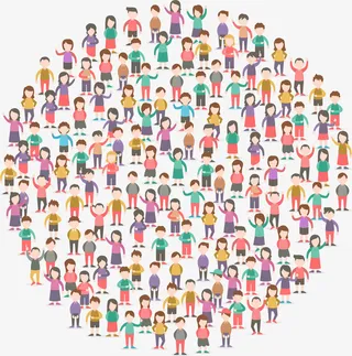 中国人口日一群人免抠