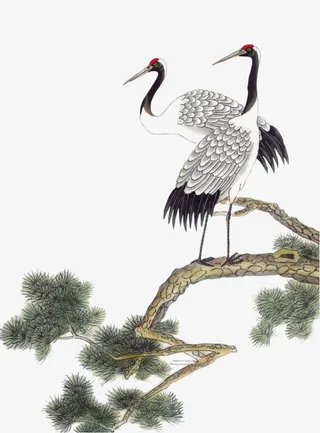 国潮相关：仙鹤2免抠