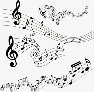 音乐符号五线谱音乐室装饰免抠