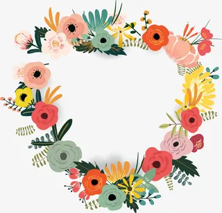 卡通花朵框架免抠