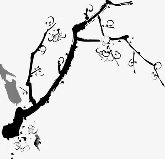 水墨梅花免抠