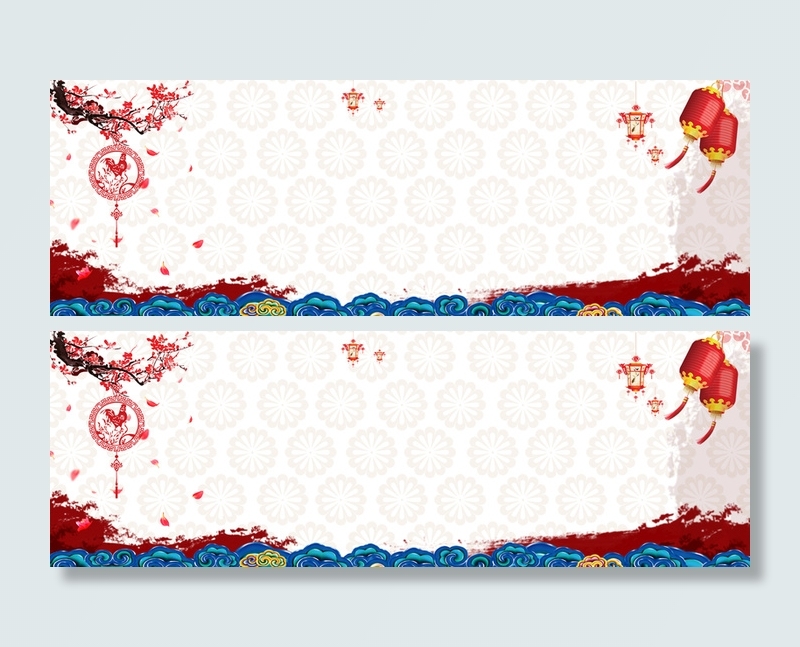 春节中国结喜庆白色底纹电商海报高清