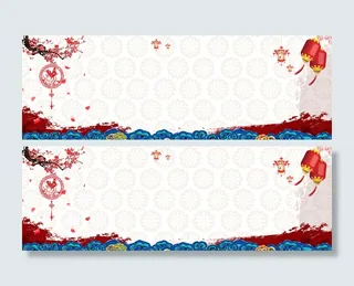 春节中国结喜庆白色底纹电商海报高清