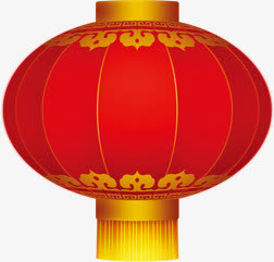 红色花纹灯笼装饰免抠