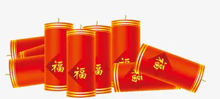 中国风喜庆爆竹免抠节日元旦/春节/元宵元素