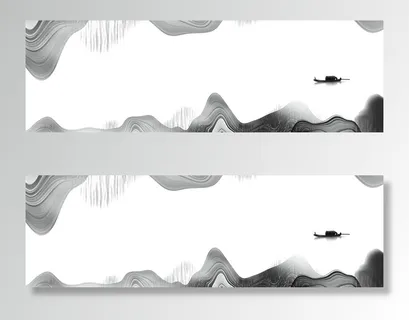 中式水墨淡雅禅意海报banner背景高清