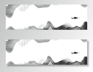 中式水墨淡雅禅意海报banner背景高清