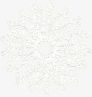 漂浮白色花纹雪花免抠