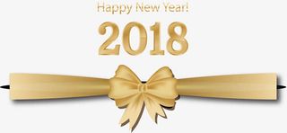 金色蝴蝶结2018免抠字体元素
