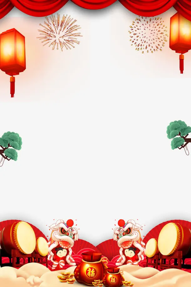 新年钜惠背景边框psd分层图