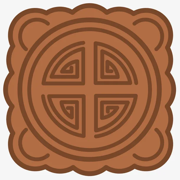 月饼花纹免抠