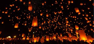 万圣节 孔明灯 背景高清