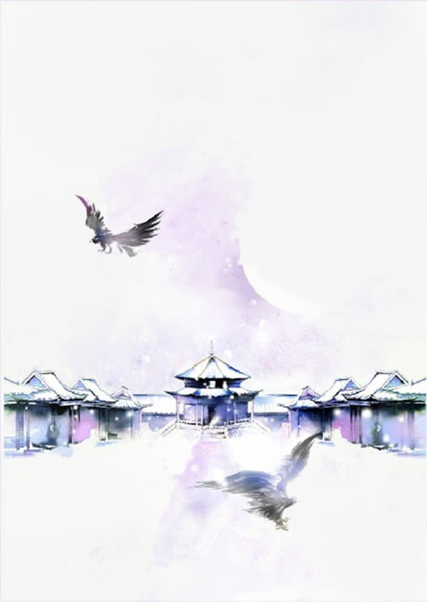 唯美古风插画免抠