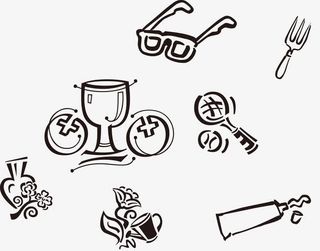 手绘日常生活用品免抠