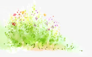 春季彩色文艺植物免抠