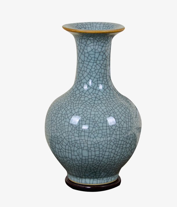 仿古官窑花瓶素材免抠