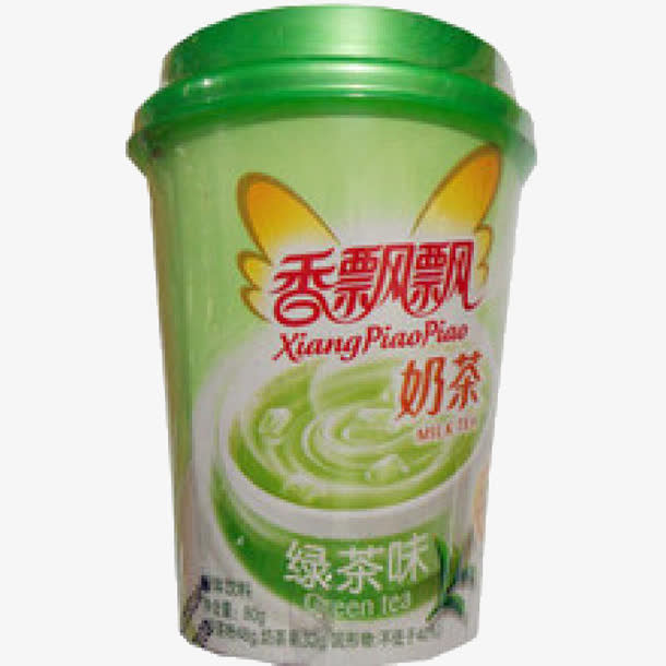 绿茶味香飘飘奶茶免抠