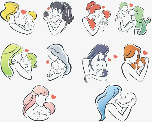 简约温馨母婴logo免抠