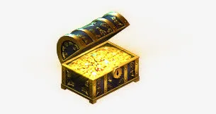 金币宝箱蓝色箱子免抠