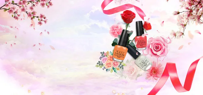 美妆节文艺小清新桃花粉banner高清