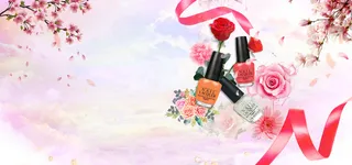 美妆节文艺小清新桃花粉banner高清