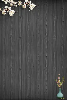 暗色木板花朵背景素材高清