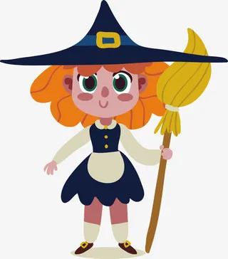 拿着扫把的女巫免抠