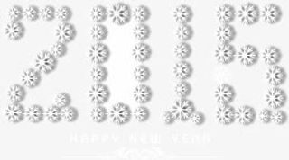 2016白色雪花立体数字免抠